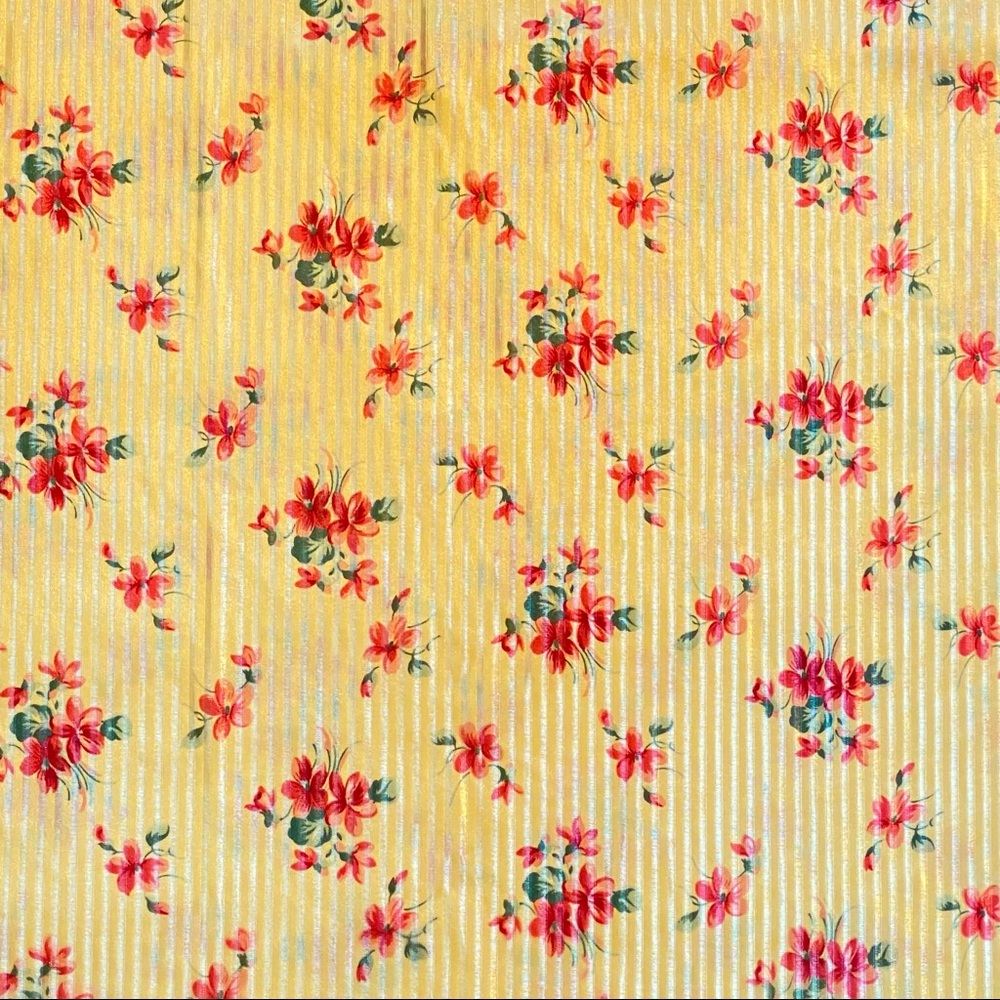 Nancy King Lingerie Yellow Pink Floral Silky Gown - Picture 8 of 9